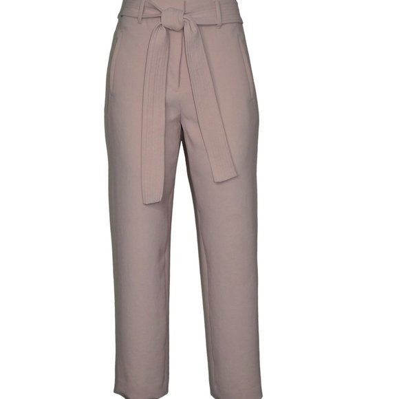 Wilfred Jallade Pink High Waisted Tie Front Crepe Pants Size 2 - Picture 1 of 12